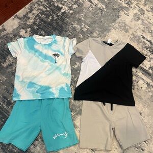Blue and Gray Kids' T-Shirt and Shorts Set